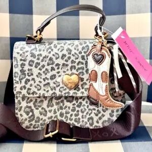 Besty Johnson XOMYLO-W leopard print Satchel crossbody